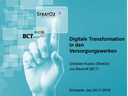 Digitale Transformation in den Versorgungswerken – Technologie Tag mit StratOz und BCT